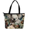 thumbnail image 1 of Koala Canvas Leather Hand-Held Bag Twill Sponge Jeanette Mix 30x10.5x39cm/11.8x4.1x15.4in, 1 of 5