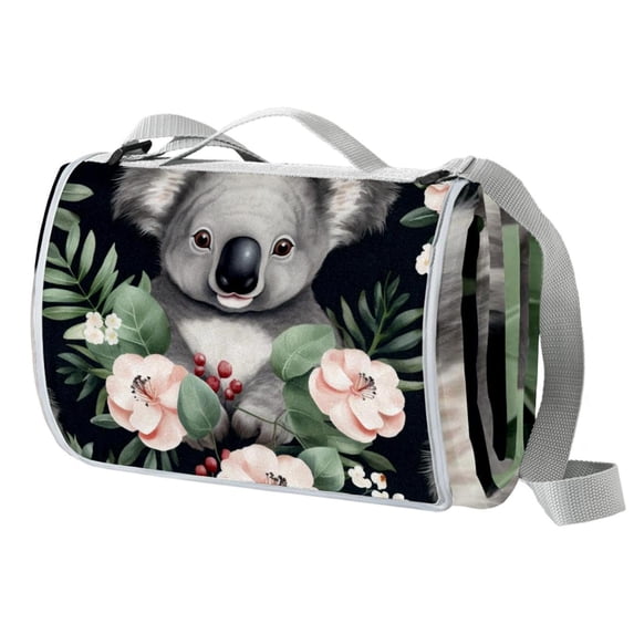 Koala Canvas Picnic Mat Waterproof Outdoor Camping Beach Blanket Large Foldable Portable Mat Backing -Proof for Family Travel Hiking Park Grass Yard