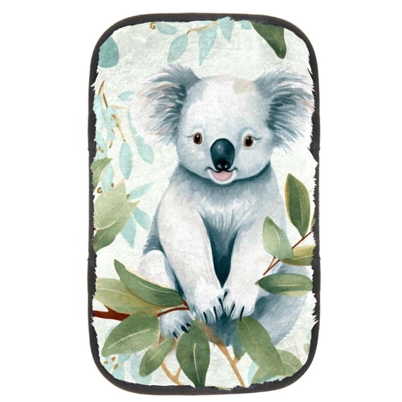 Koala Car Armrest Pad Cover 12.5x8.2 Inch Soft Comfortable Furry Printed - Car Armrest Mat Pad