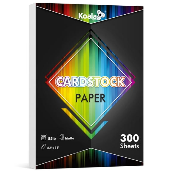 Koala Card Stock Paper 8.5x11 300 sheets, White, Thick 85lb, Heavy Matte Photo Paper for Inkjet & Laser Printers, 230gsm