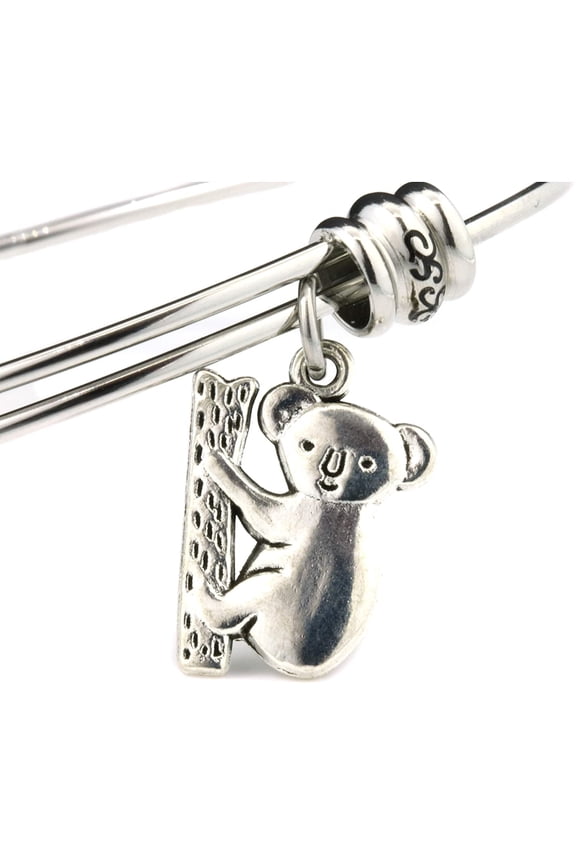 Koala Charm | Koala Gifts for Women Stainless Steel Hypoallergenic Bracelet Bangle Koala Bear Jewelry or Koala Bracelet and Beautiful Bear Jewelry for Women and Australia Souvenir