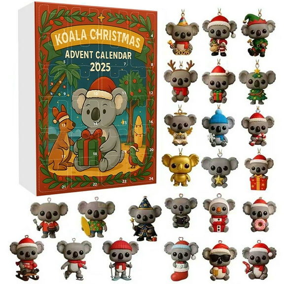 Koala Christmas Advent Calendar -24 Day Advent Calendar for 2025 Christmas Animal Hanging Decor Advent Calendars Christmas