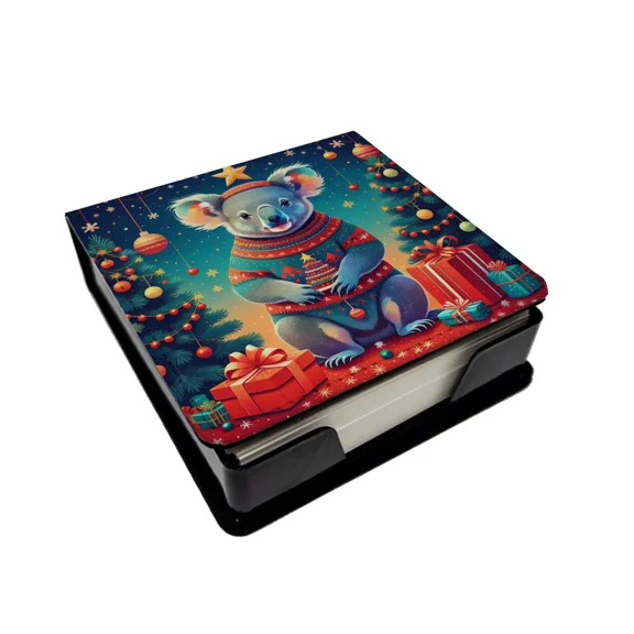 Koala Christmas PU Leather Note Paper Holder