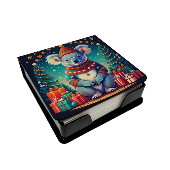 Koala Christmas PU Leather Note Paper Holder