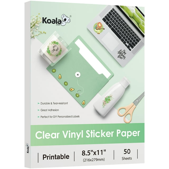 Koala Glossy Waterproof Sticker Paper for Inkjet Printers 50 Sheets 8 Koala Glossy Waterproof Sticker Paper for Inkjet Printers 50 Sheets 8