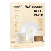 Koala Clear Waterslide Decal Paper for LASER Printer - 10 Sheets Transparent Water Slide Transfer Paper for DIY Mugs, Tumbler, Candle, Nail Decals