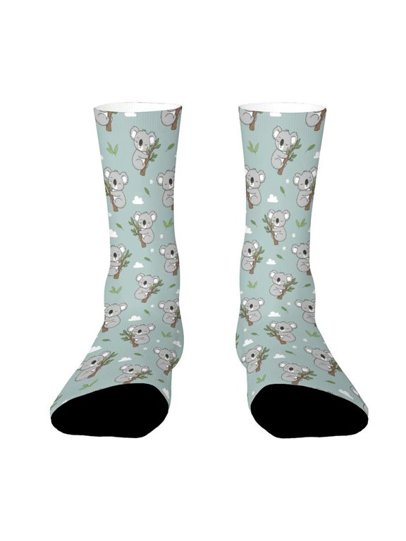 Koala Climbing Tree Funny Novelty Crew Socks for Women Men Sports
