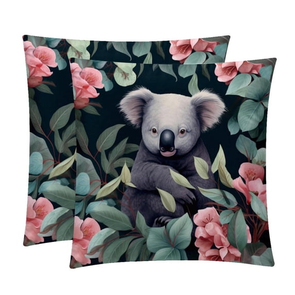 Koala Covers with Unique Patterns, Set of 2 Decorative Throw Pillow Inserts for Sofa Bed Couch, 16x16/18x18/20x20 Inches, Ideal for Home Decor and Gifting
