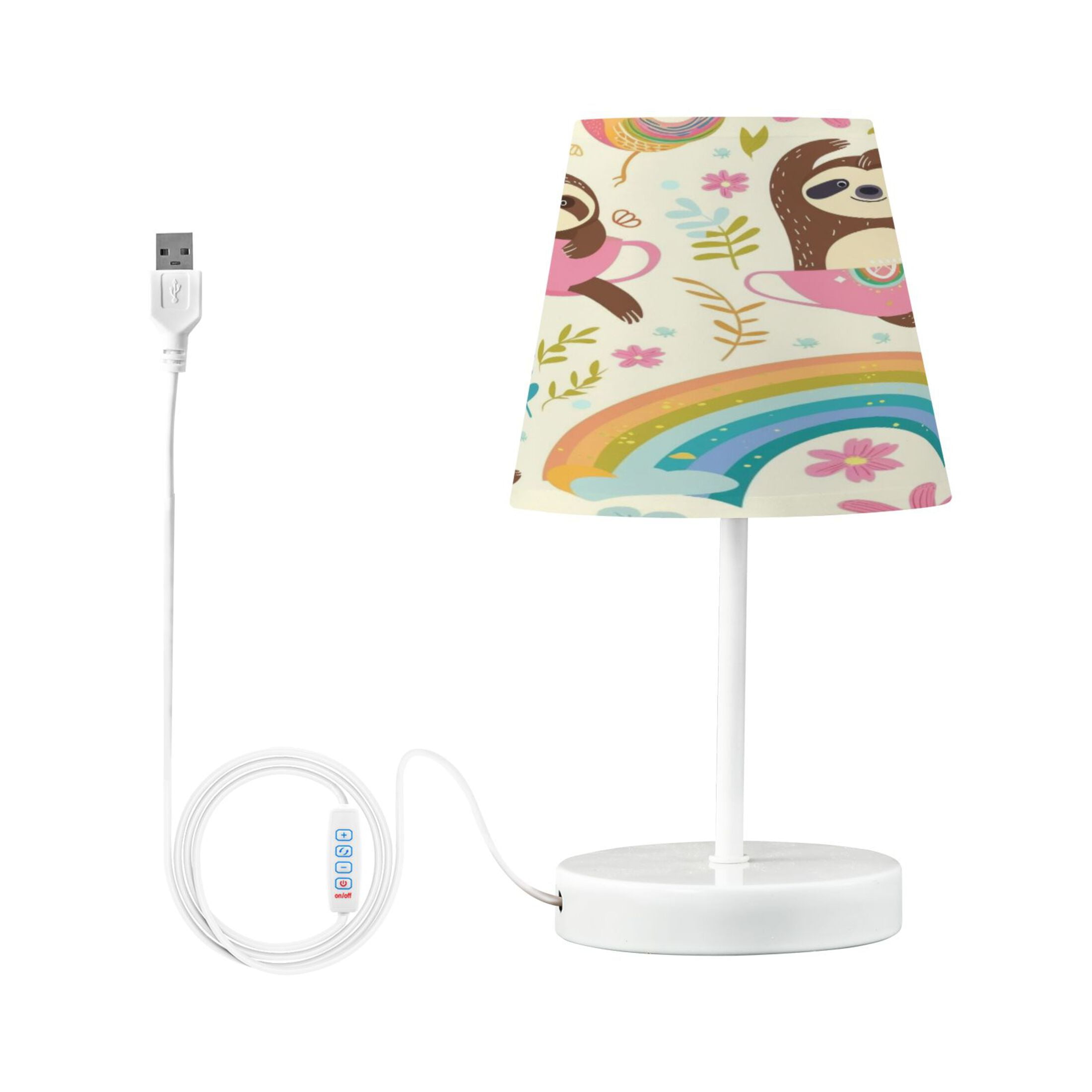 Koala Cup Bird Rainbow Desk Lamp LED Table Nightstand Lamps with 3 ...