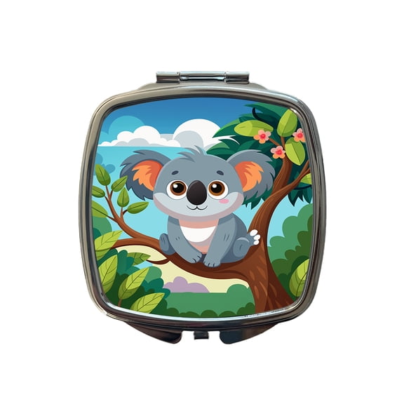 Koala Cute in Tree Travel Makeup Handbag Purse Small Pocket Compact Mirror