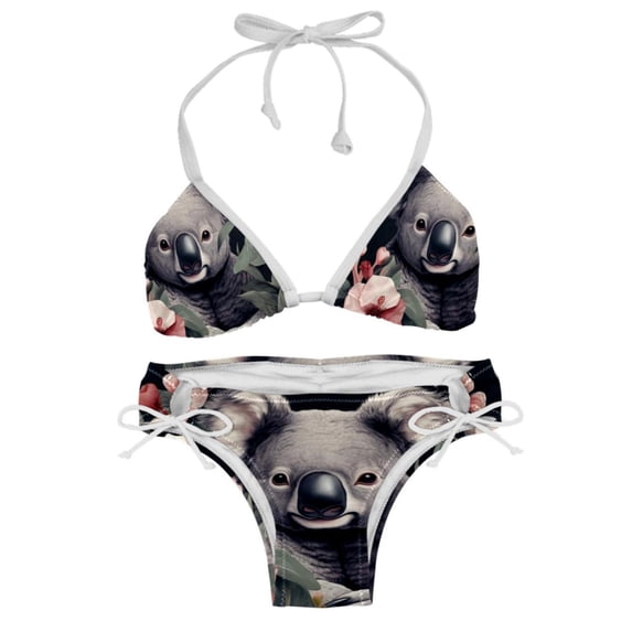 Koala Detachable Sponge Adjustable Strap Bikini Set 2-Pack Swimwear Swimsuit.SceneManagement Beach Pool Party Vacation.