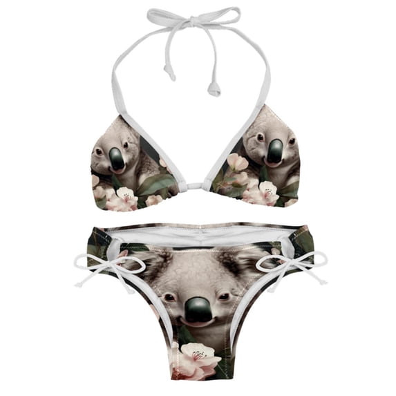 Koala Detachable Sponge Adjustable Strap Bikini Set Swimsuit Two-Pack Swimming Suits - Beach Vacation Swimwear