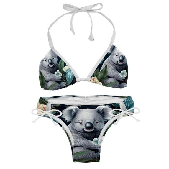 Koala Detachable Sponge Adjustable Strap Bikini Set Two-Pack - Ideal for Beach & Pool Parties
