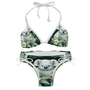 Koala Detachable Sponge Adjustable Strap Bikini Set Two-Pack, Ideal for Beach and Pool Parties