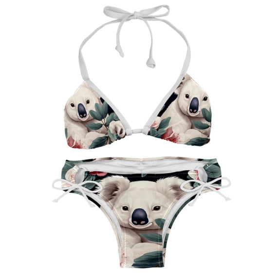 Koala Detachable Sponge Adjustable Strap Bikini Set Two-Pack Swim Suits - Ideal for Beach and Pool Scenes