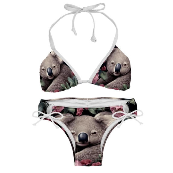 Koala Detachable Sponge Adjustable Strap Bikini Set, Two-Pack Swim Suits for Versatile Swim Wear Looks