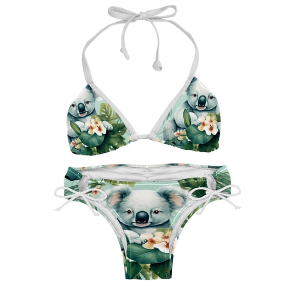 Koala Detachable Sponge Adjustable Strap Bikini Set, Two-Pack Swim Suits for Versatile Swim Wear Looks
