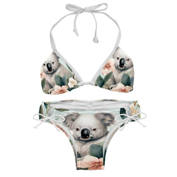 Koala Detachable Sponge Adjustable Strap Bikini Set Two-Pack Swimsuit Suit Beach Pool Party