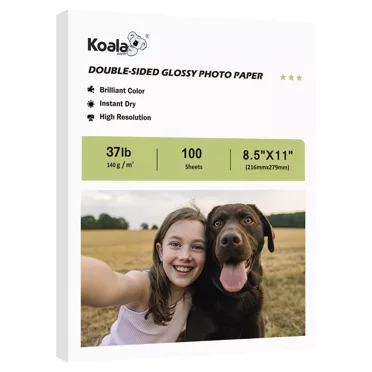 Koala Double Sided Glossy Photo Paper 8.5x11 140gsm 37lb Brochure Paper for Inkjet Printers, DIY Flyer Calendar Magazine CD Cover