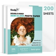 Koala Double Sided Photo Paper 8.5X11 ,Semi-gloss, 200 Sheets 32LB 120gsm, Thin Brochure Paper for Inkjet and Laser Printer