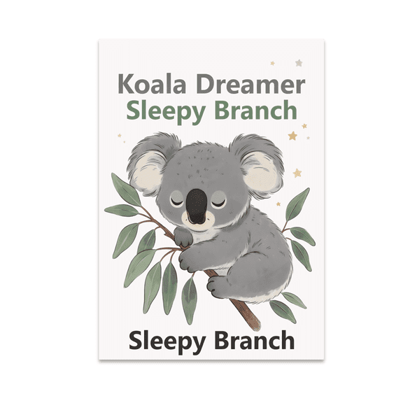 Koala Dreamer Sleepy Branch Wall Art - Animal Lover - 13x19 Poster Print