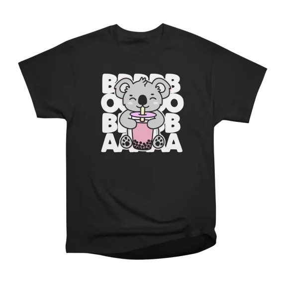 Koala Drinking Boba Tea T-Shirt Tee Gift For Him Merch For Her Apparel For Friend