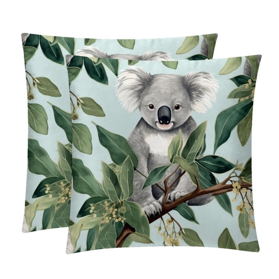 Koala Elegant Velvet Throw Pillow Covers Set of 2 for Bed and Throw Pillows - 16x16, 18x18, 20x20 Inches with Unique Patterns for Home Decor and More
