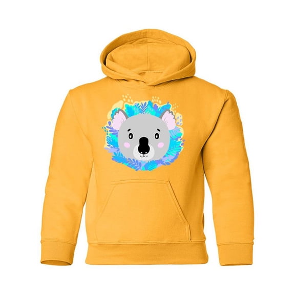 Koala Face With Leaves Hoodie Juniors -Image by Shutterstock,  Small