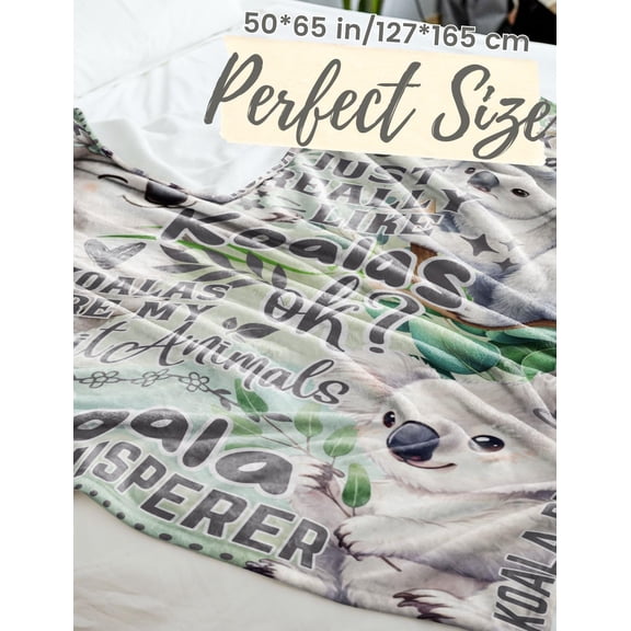 Koala Gifts, Koala Blanket for Women, Girl, Koala Lovers, Koala Bear Throw Blanket 50"x60", Soft Cozy Throw Blanket for Couch Bed Sofa