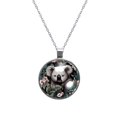 thumbnail image 1 of Koala Glass Design Circular Pendant Necklace - Elegant Jewelry for Women, 1 of 5