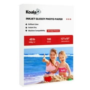Koala Glossy Photo Paper 13X19 Inches 100 Sheets for Inkjet Printers Canon HP Epson, 48lb 10Mil Scratch-resistant Instant dry