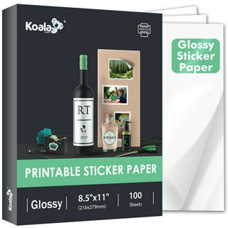 Bulk 75 Sheets Koala Clear Sticker Paper for Inkjet Printer - Waterproof Printable Vinyl Sticker Paper - 8.5x11 inch Transparent Glossy Label for DIY