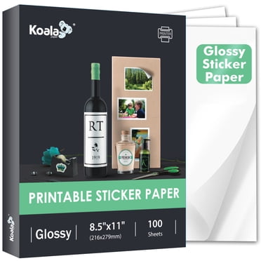 Koala Printable Vinyl Sticker Paper for Inkjet Printers 20 Sheets ...