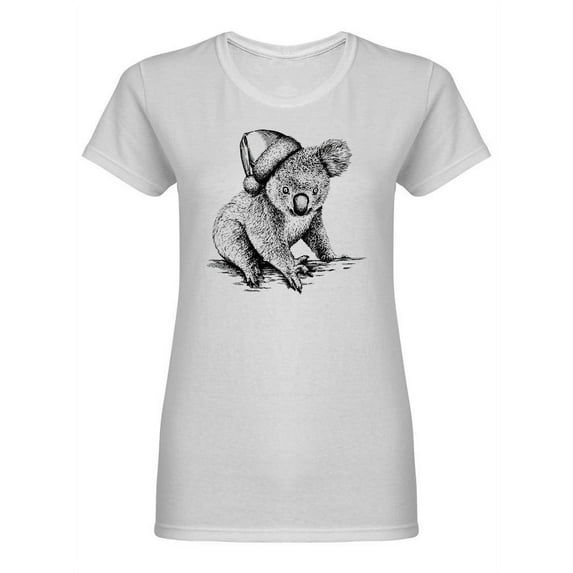 Koala Hand Drawn Graphic T-Shirt Women -Image by Shutterstock, Female Medium