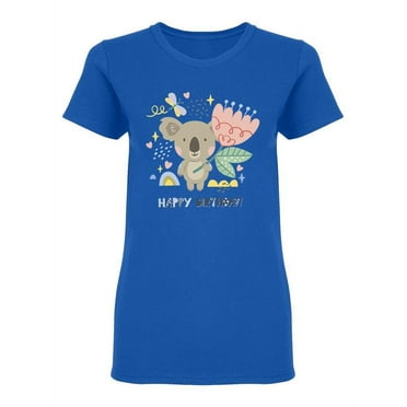 Koala Happy Birthday T-Shirt Women -Image by Shutterstock, Female Medium