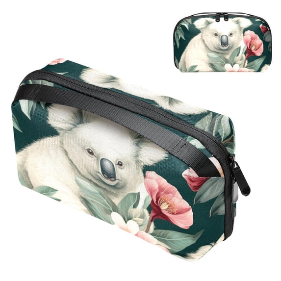Koala Hard Drive Bag Travel Organizer Phone Charger Organizer Small Electronics Travel Organizer Waterproof Oxford Fabric 5.9x9.44x3.14 in