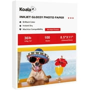 Koala Inkjet Glossy Printer Paper for DIY Chip Bag and Print Brochure Flyer 36lb Glossy Photo Paper 8.5x11 100 Sheets