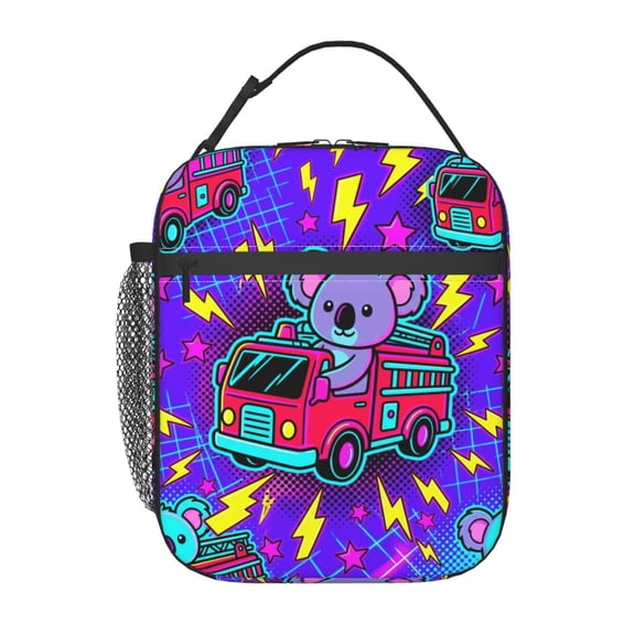 Koala Insulated Lunch Bag Reusable Lunch Box For Women Men Adorable Koala Print Leakproof Thermal Meal Prep Tote With Clip-on Buckle Handle Side Pocket