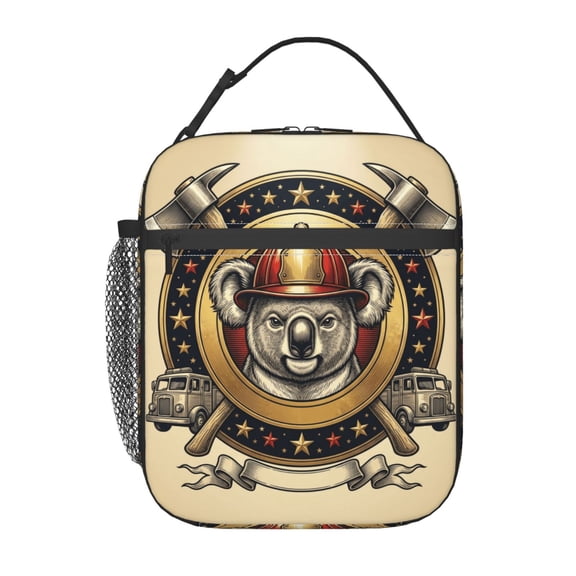 Koala Insulated Lunch Bag Reusable Lunch Box For Women Men Adorable Koala Print Leakproof Thermal Meal Prep Tote With Clip-on Buckle Handle Side Pocket