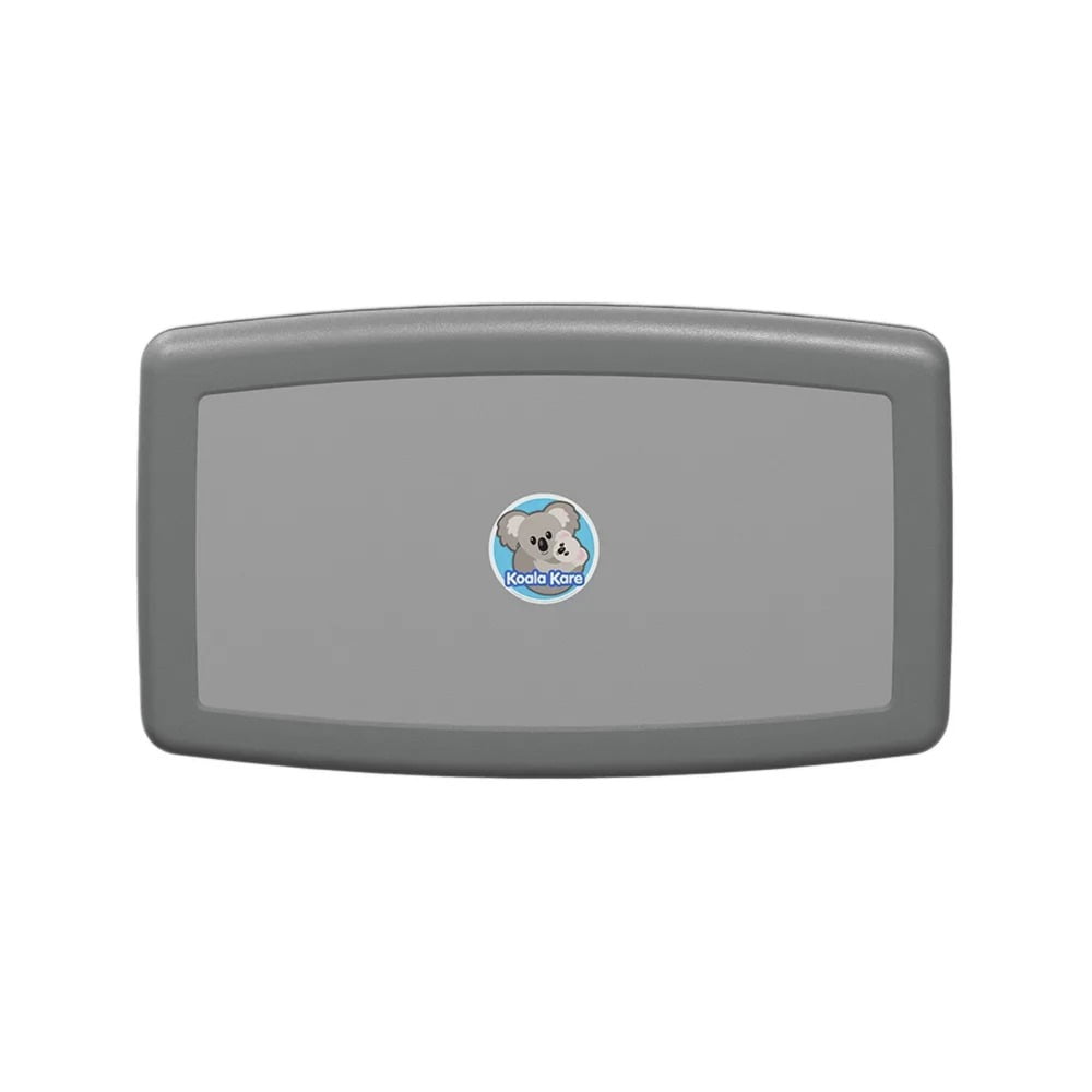 Gray Wall-Mounted Baby Changing Station with Safety Strap