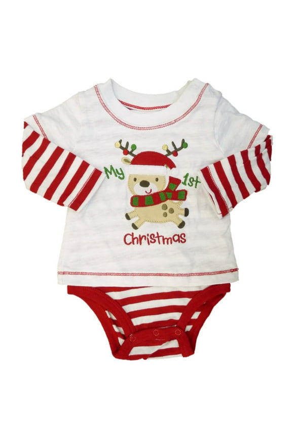 Infant Boys My 1st Christmas Reindeer Creeper Style T-Shirt NB