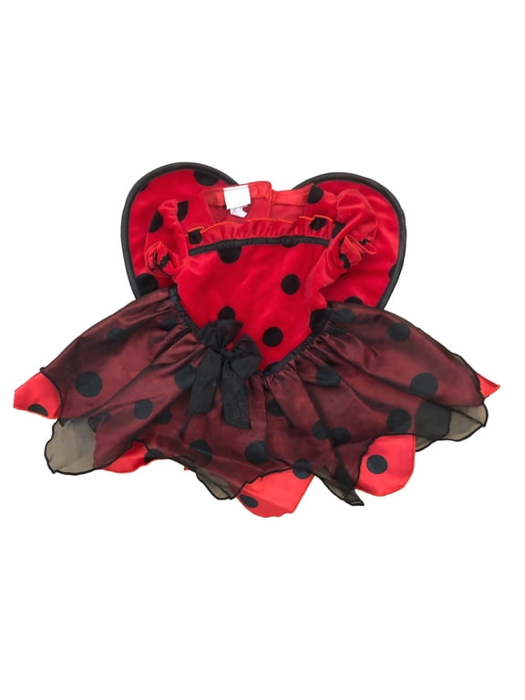 Infant Girls Red Polka Dot Ladybug Costume Dress & Wings 6/9 Months