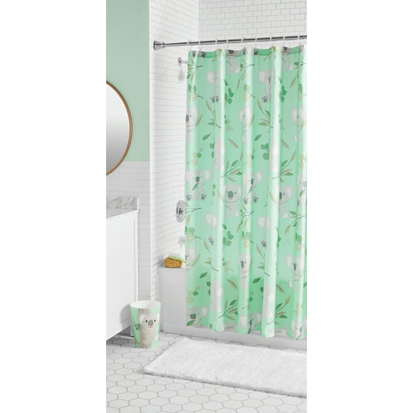 Koala Kids Shower Curtain, 72 x 70, Microfiber, Green, Your Zone
