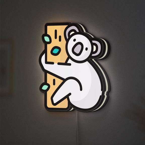 Koala LED Lightbox - Wildlife Fauna Zoology Decor, Custom Led Sign for Home Office Shop Decor (Width 24 inch, 60cm)