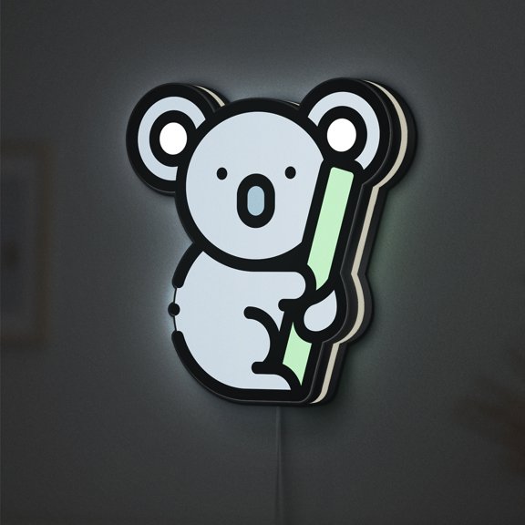 Koala LED Lightbox - Zoo Wildlife Mammal Animal Decor, Custom Led Sign for Home Office Shop Decor (Height 12 inch, 30cm)