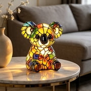 Koala LED Night Light 6.30IN Koala Vintage Lamp Resin USB Powered Animal Figurine for Bedroom Nightstand Living Room Coffee Table Window Home Decorations