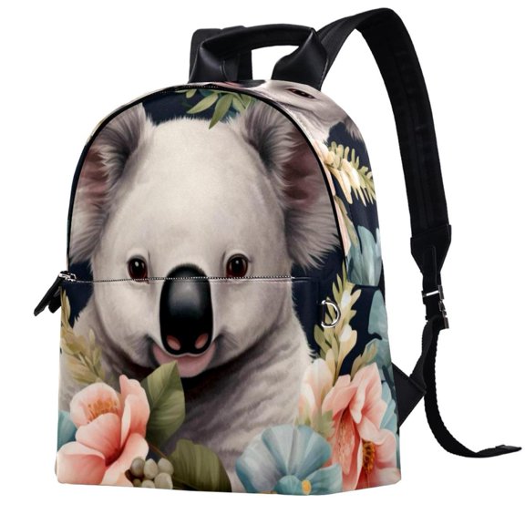 Koala Leather Backpack with Adjustable Shoulder Straps, Large Capacity, Printed Design - Lightweight Backpack for Men Women Teens Work School Camping - Travel Backpack Teacher Backpack
