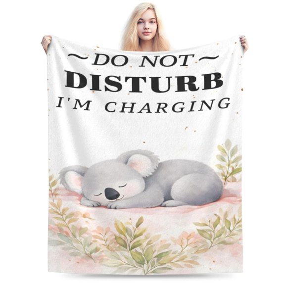 Koala Lover Blanket Gift Throw Blanket Cute Sleeping Koala Pattern Blanket Cozy Soft Home Decor Gift for Animal Lovers 50x40
