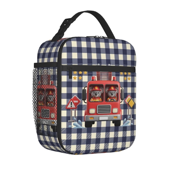 Koala Lunch Bag, Modern Geometric Animal Insulated Meal Tote, Reusable Advanced Tech Thermal Container, Chic Travel Handbag For Daily Commute