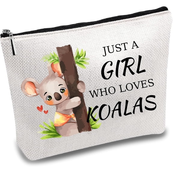Koala Makeup Bags Polycotton Cosmetic Bag Multi Purpose Pencil Case with Metal Zipper Bag Organizer Toiletry Travel Purse Pouches Makeup Gifts